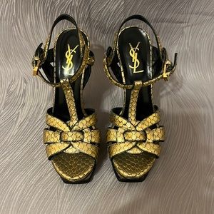 Saint Laurent YSL Tribute Platform Sandals Size 37
